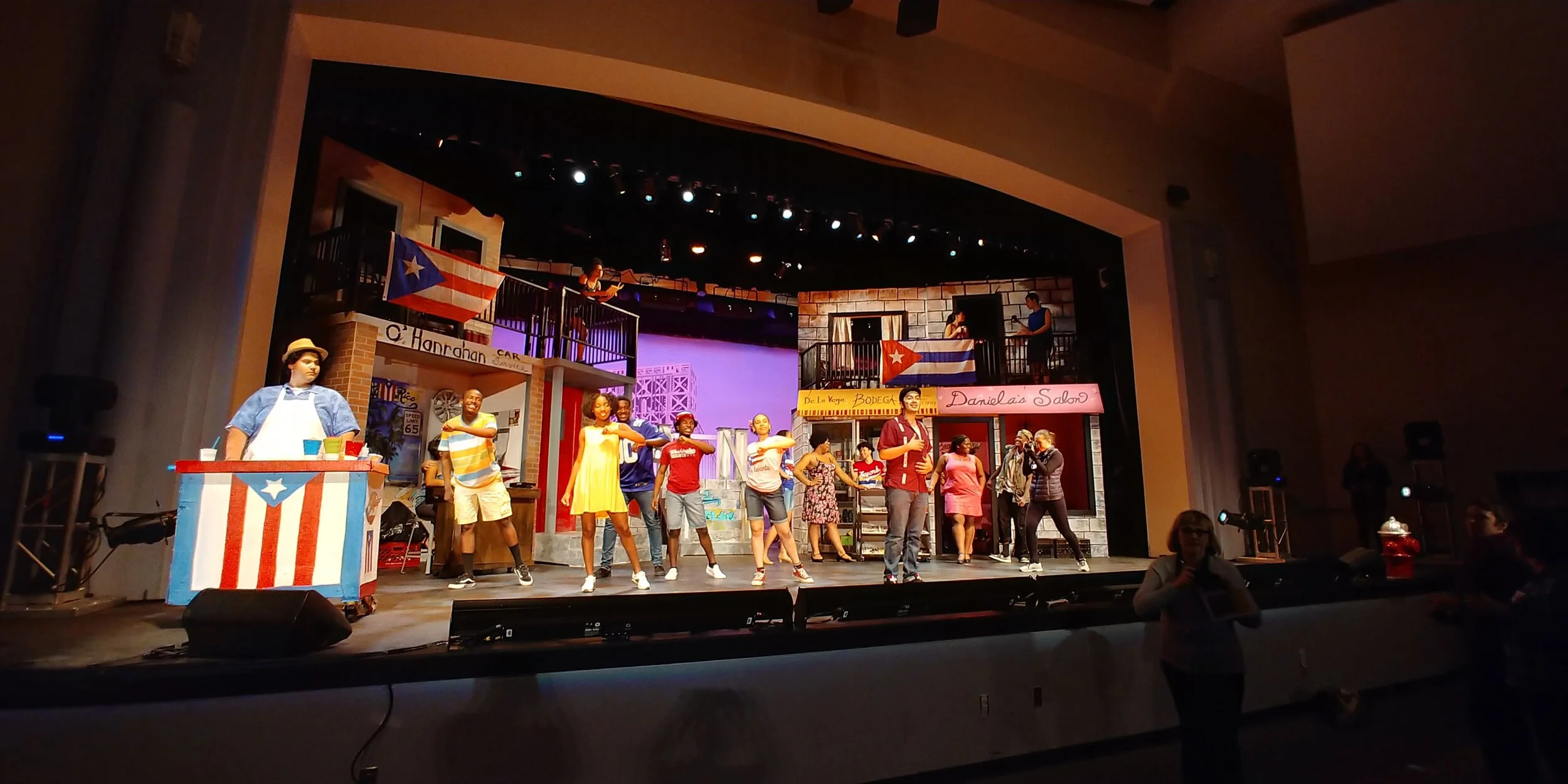 A full stage set built for a theater production